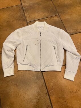 BuffBunny Quilted Bomber Jacket - White